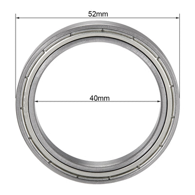 Harfington Uxcell Deep Groove Ball Bearings Thin Section Single Shielded Chrome Steel