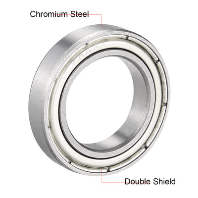 Harfington Uxcell Deep Groove Ball Bearings Thin Section Double Shielded Chrome Steel ABEC1