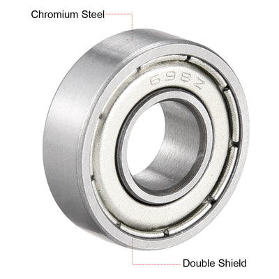 Harfington Uxcell Deep Groove Ball Bearings Metric Double Shield Chrome Steel Roller P0 Z2