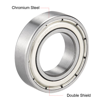 Harfington Uxcell Deep Groove Ball Bearings  Metric Double Shielded Chrome Steel ABEC1 Z2