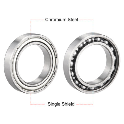 Harfington Uxcell Deep Groove Ball Bearings Thin Section Single Shielded Chrome Steel