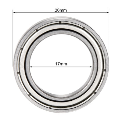 Harfington Uxcell Deep Groove Ball Bearings Thin Section Single Shielded Chrome Steel