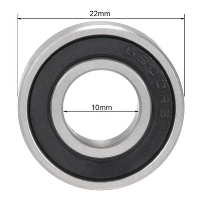 Harfington Uxcell Deep Groove Ball Bearings Metric Single Sealed Chrome Steel ABEC1 Z2