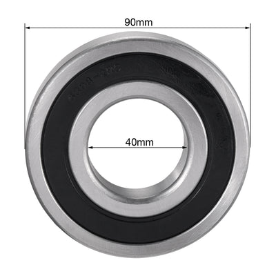 Harfington Uxcell Deep Groove Ball Bearings Metric Double Sealed Chrome Steel ABEC1 Z2 Level