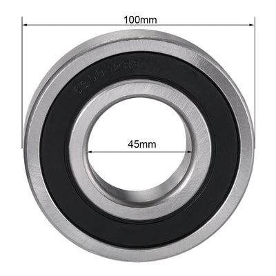 Harfington Uxcell Deep Groove Ball Bearings Metric Double Sealed Chrome Steel ABEC1 Z2 Level