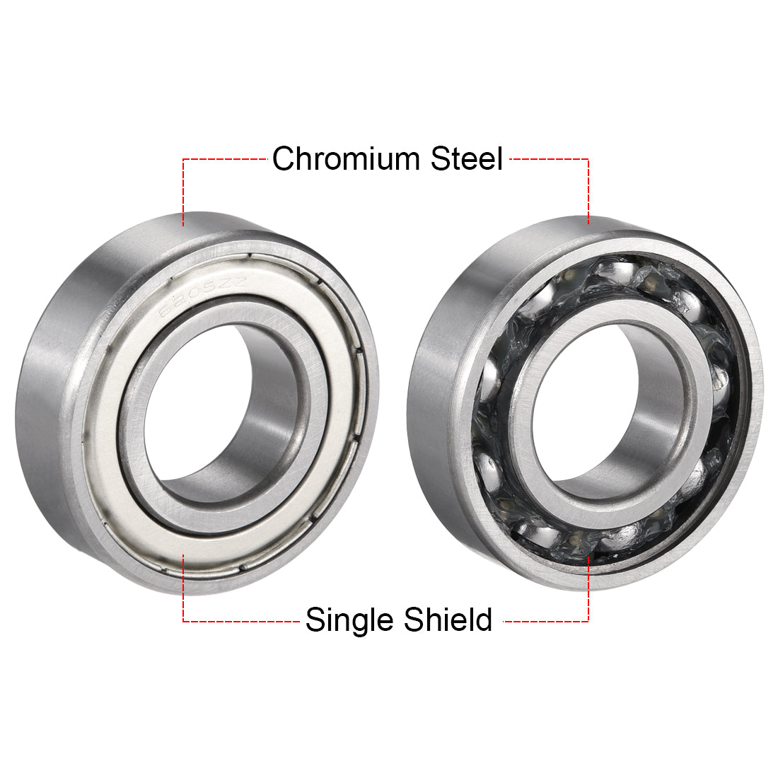 uxcell Uxcell Deep Groove Ball Bearings Inch Double Shielded Chrome Steel ABEC1 Z2