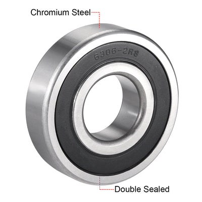 Harfington Uxcell Deep Groove Ball Bearings Metric Double Sealed Chrome Steel ABEC1 Z2 Level