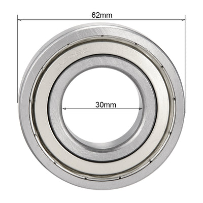 Harfington Uxcell Deep Groove Ball Bearings  Metric Double Shielded Chrome Steel ABEC1 Z2