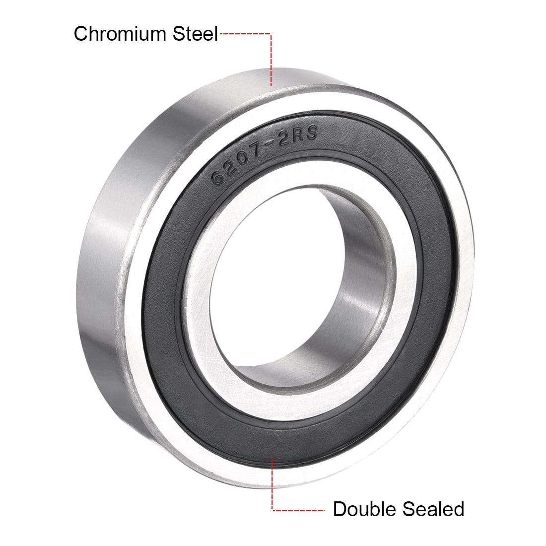 uxcell Uxcell Deep Groove Ball Bearings Metric Double Sealed Chrome Steel ABEC1 Z2 Level