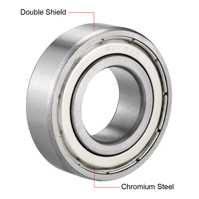 Harfington Uxcell Deep Groove Ball Bearings Double Shielded Chrome Steel