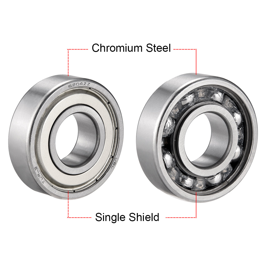 uxcell Uxcell Deep Groove Ball Bearings Inch Double Shielded Chrome Steel ABEC1 Z2