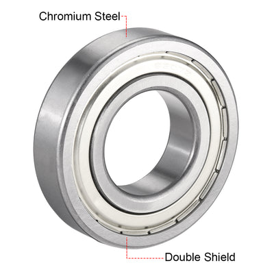 Harfington Uxcell Deep Groove Ball Bearings Double Shielded Chrome Steel