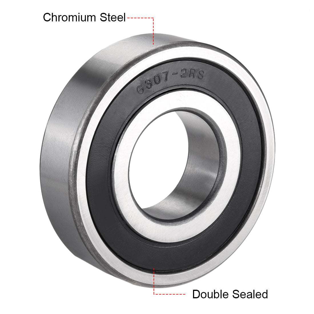 uxcell Uxcell Deep Groove Ball Bearings Metric Double Sealed Chrome Steel ABEC1 Z2 Level