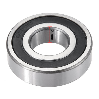 Harfington Uxcell Deep Groove Ball Bearings Metric Double Sealed Chrome Steel ABEC1 Z2 Level