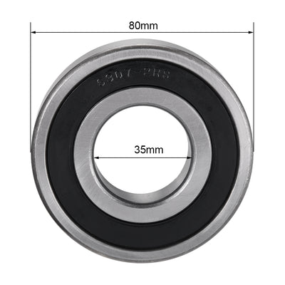 Harfington Uxcell Deep Groove Ball Bearings Metric Double Sealed Chrome Steel ABEC1 Z2 Level