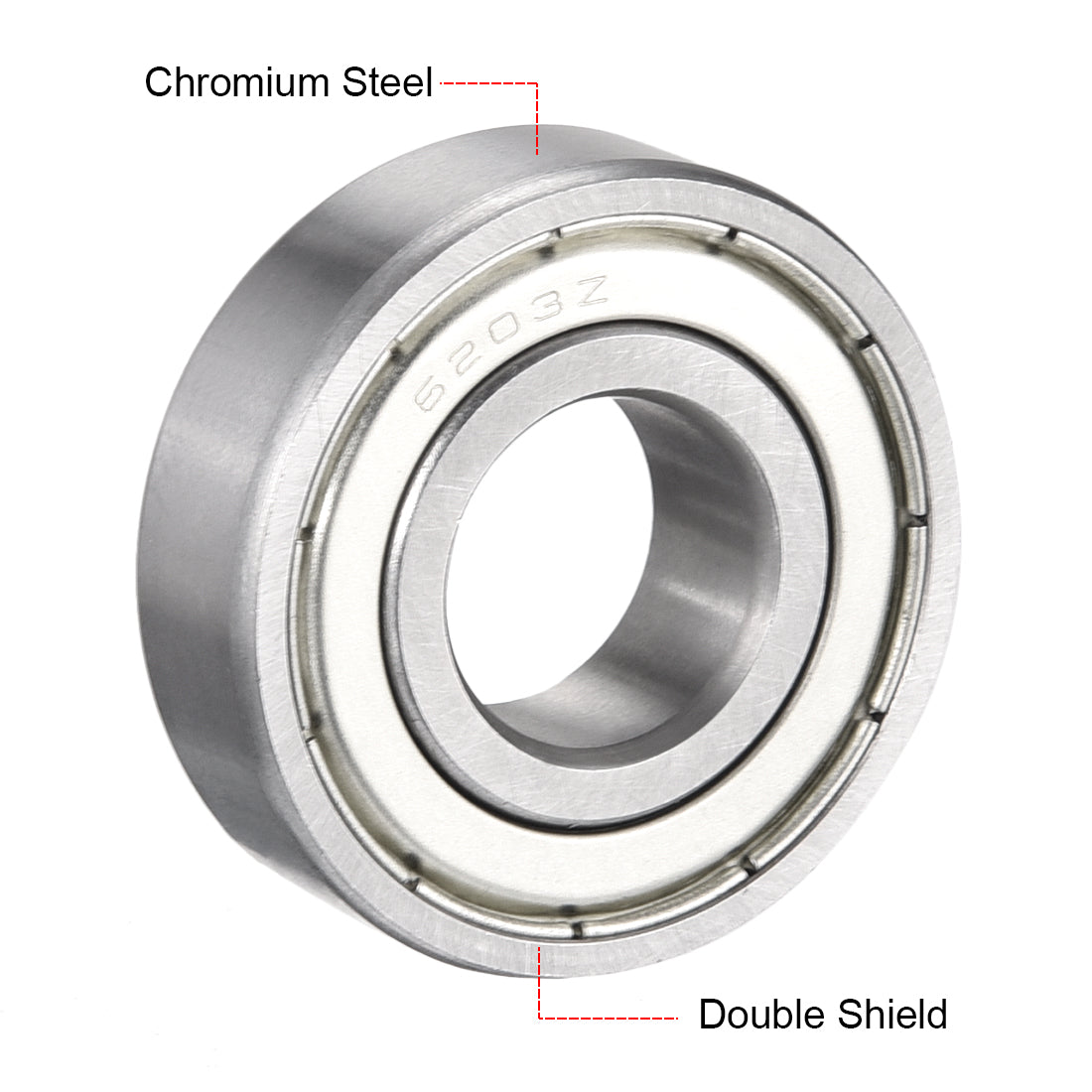 uxcell Uxcell Deep Groove Ball Bearings  Metric Double Shielded Chrome Steel ABEC1 Z2