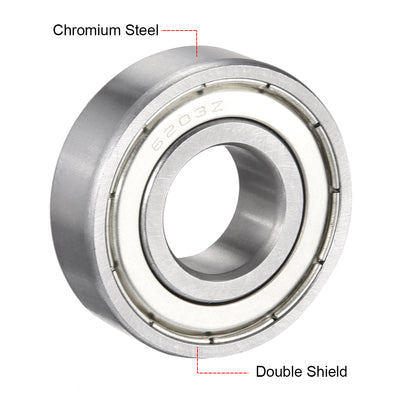 Harfington Uxcell Deep Groove Ball Bearings  Metric Double Shielded Chrome Steel ABEC1 Z2