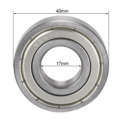 Harfington Uxcell Deep Groove Ball Bearings  Metric Double Shielded Chrome Steel ABEC1 Z2