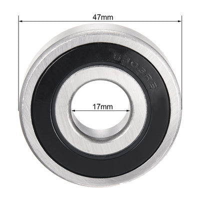 Harfington Uxcell Deep Groove Ball Bearings Metric Single Sealed Chrome Steel ABEC1 Z2