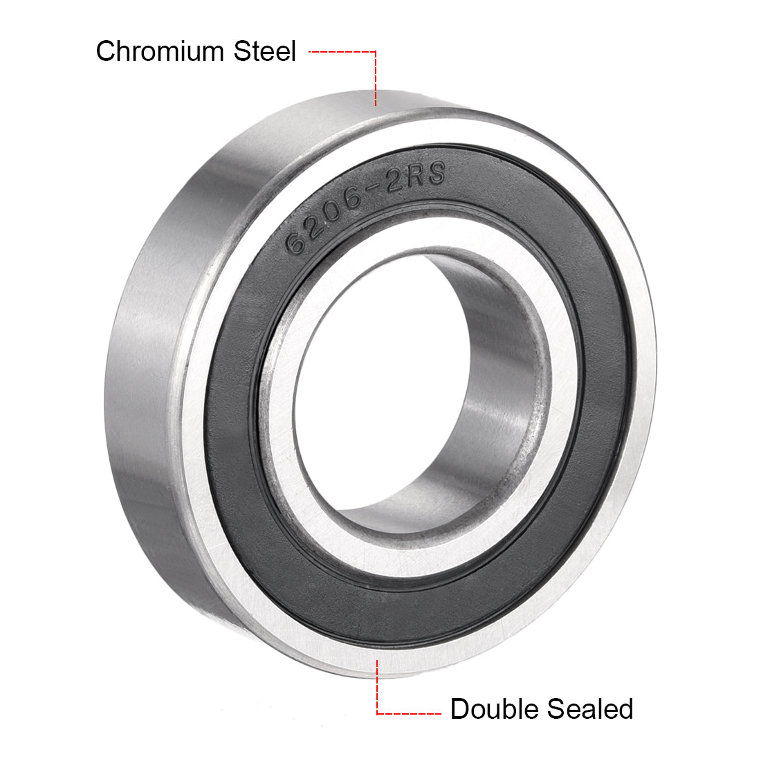 uxcell Uxcell Deep Groove Ball Bearings Metric Double Sealed Chrome Steel ABEC1 Z2 Level