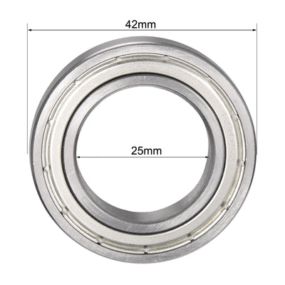 Harfington Uxcell Deep Groove Ball Bearings  Metric Double Shielded Chrome Steel ABEC1 Z2