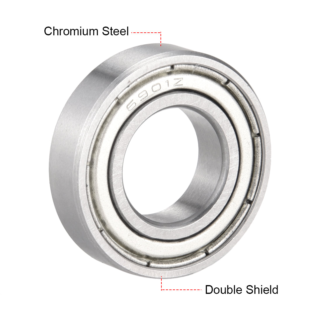 uxcell Uxcell Deep Groove Ball Bearings  Metric Double Shielded Chrome Steel ABEC1 Z2