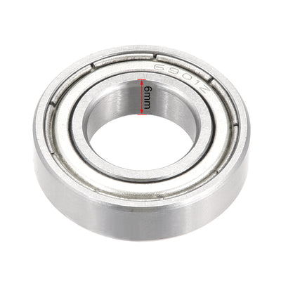 Harfington Uxcell Deep Groove Ball Bearings  Metric Double Shielded Chrome Steel ABEC1 Z2