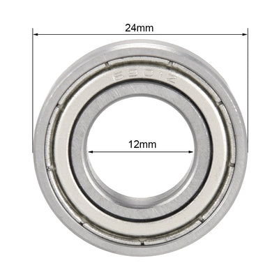 Harfington Uxcell Deep Groove Ball Bearings  Metric Double Shielded Chrome Steel ABEC1 Z2