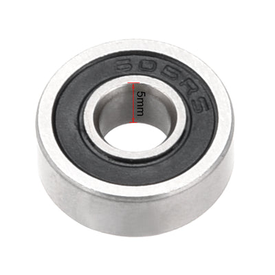 Harfington Uxcell Deep Groove Ball Bearings Metric Single Sealed Chrome Steel ABEC1 Z2