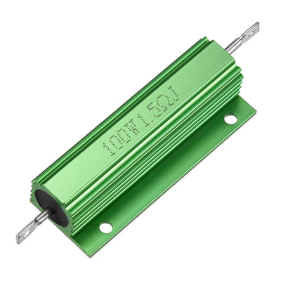 uxcell Uxcell Aluminum Case Resistor 100W 1.5 Ohm Wirewound Green for LED Replacement Converter 100W 1.5RJ