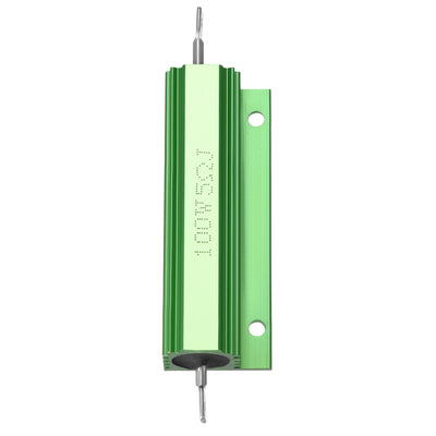 Harfington Uxcell Aluminum Case Resistor 100W 5 Ohm Wirewound Green for LED Replacement Converter