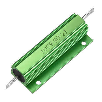 uxcell Uxcell Aluminum Case Resistor 100W 80 Ohm Wirewound Green for LED Replacement Converter 100W 80RJ