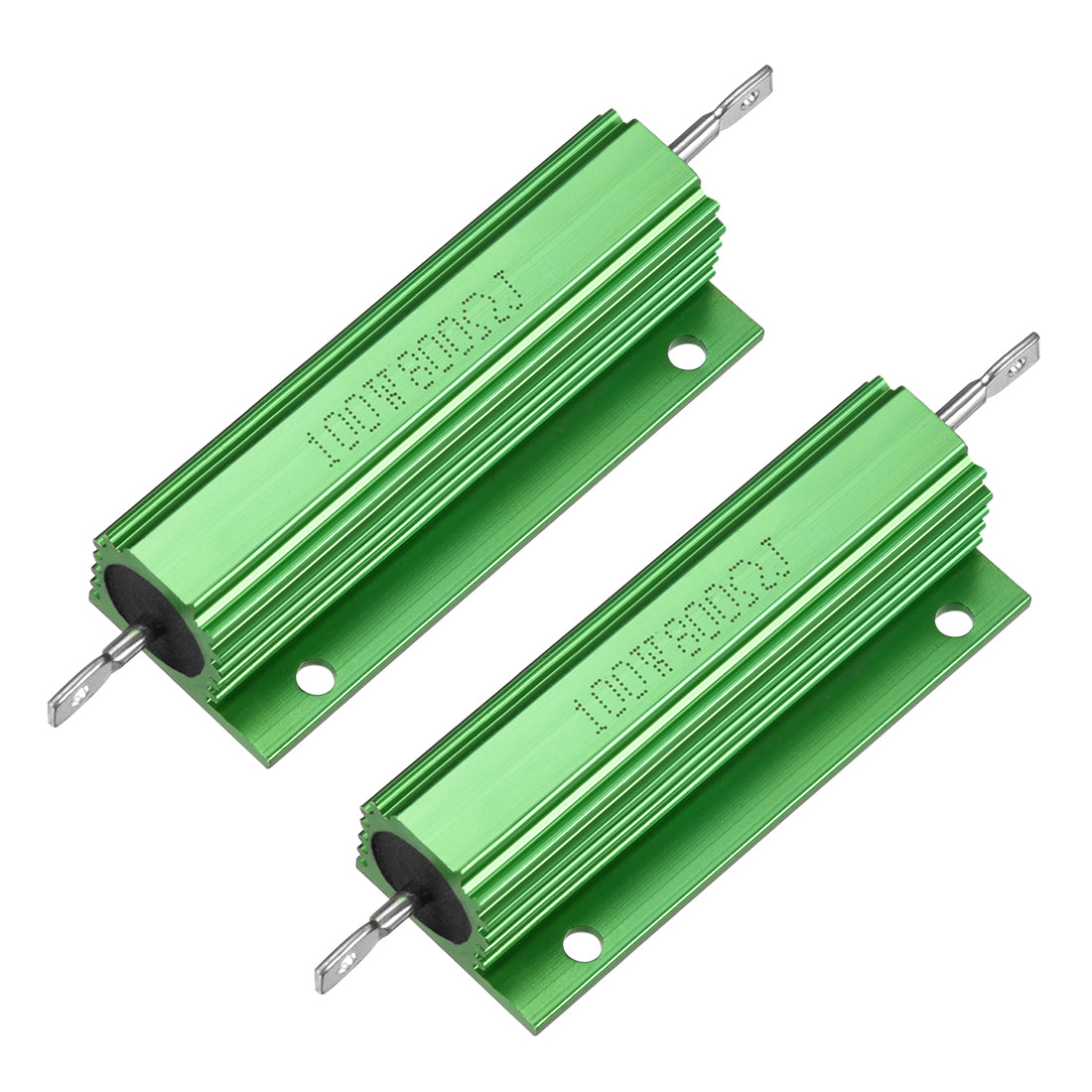 uxcell Uxcell 2 Pcs Aluminum Case Resistor 100W 800 Ohm Wirewound Green for LED Replacement Converter 100W 800RJ