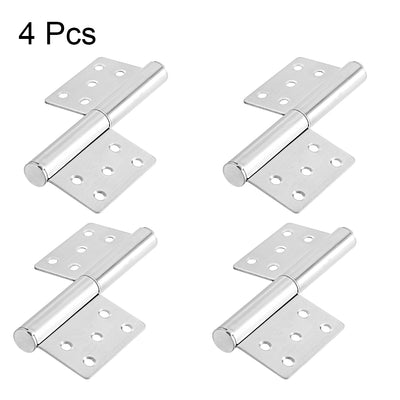 Harfington Uxcell Stainless Steel Hinge Silver Tone Window Gate Door Flag Hinges 5" Long 4 Pcs