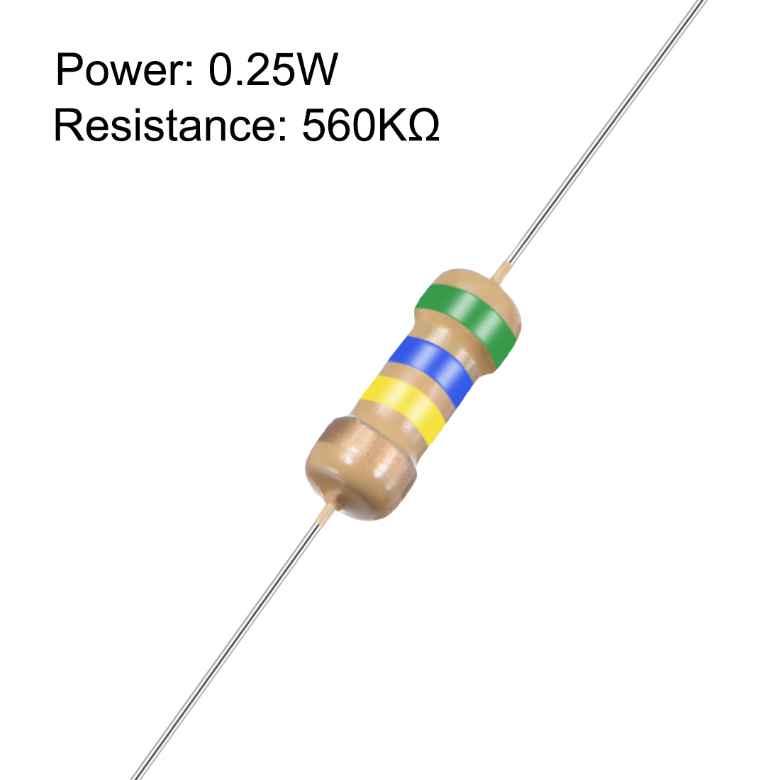 uxcell Uxcell 1/4 Watt 560K Ohm Carbon Film Resistors 5% Tolerances 0.25W 50pcs 4 Color Band