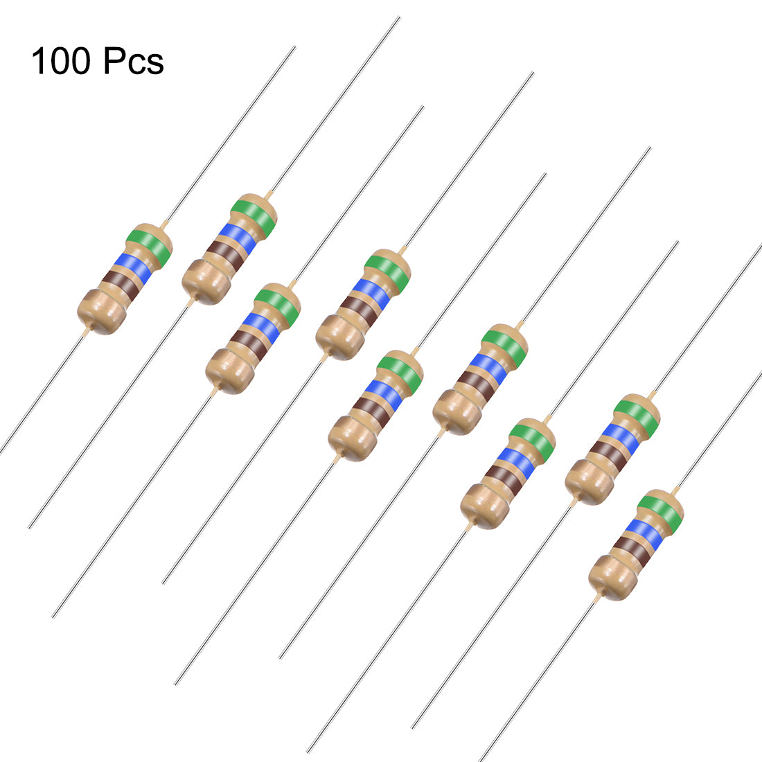 uxcell Uxcell 1/4 Watt 560 Ohm Carbon Film Resistors 5% Tolerances 0.25W 100pcs 4 Color Band