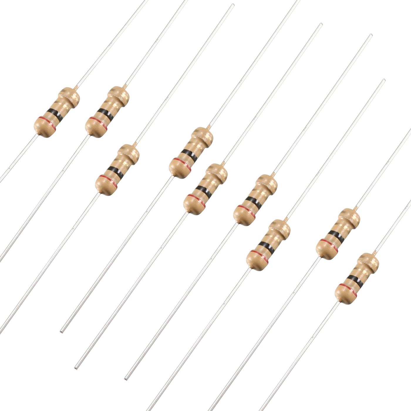 uxcell Uxcell 1/4 Watt 2 Ohm Carbon Film Resistors 5% Tolerances 0.25W 1000pcs 4 Color Band