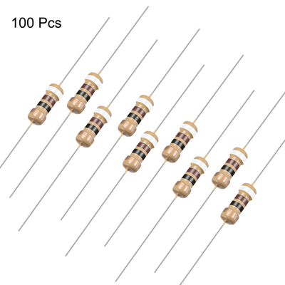 Harfington Uxcell 1/4 Watt 91 Ohm Carbon Film Resistors 5% Tolerances 0.25W 100pcs 4 Color Band