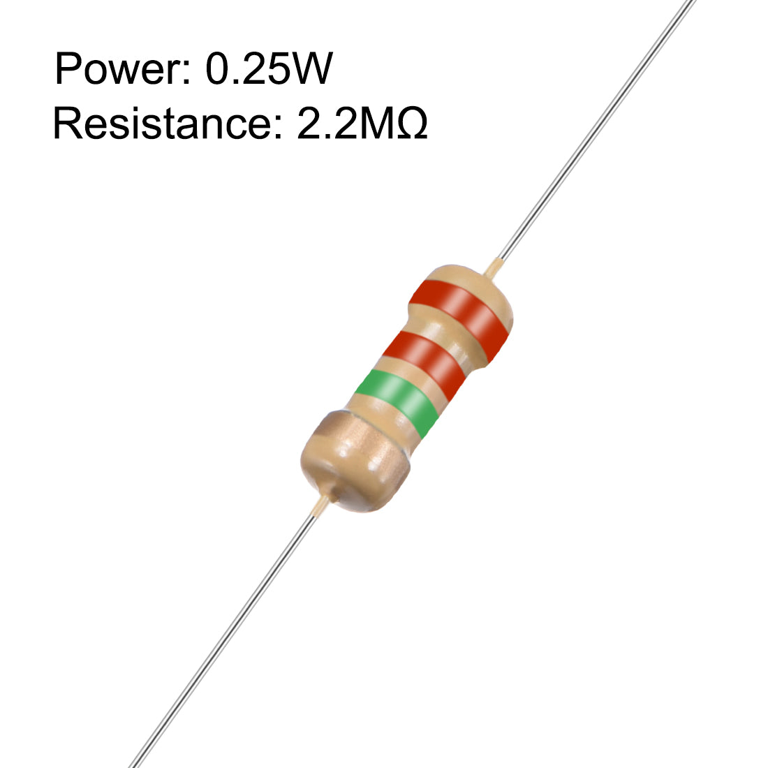 uxcell Uxcell 1/4 Watt 2.2M Ohm Carbon Film Resistors 5% Tolerances 0.25W 50pcs 4 Color Band