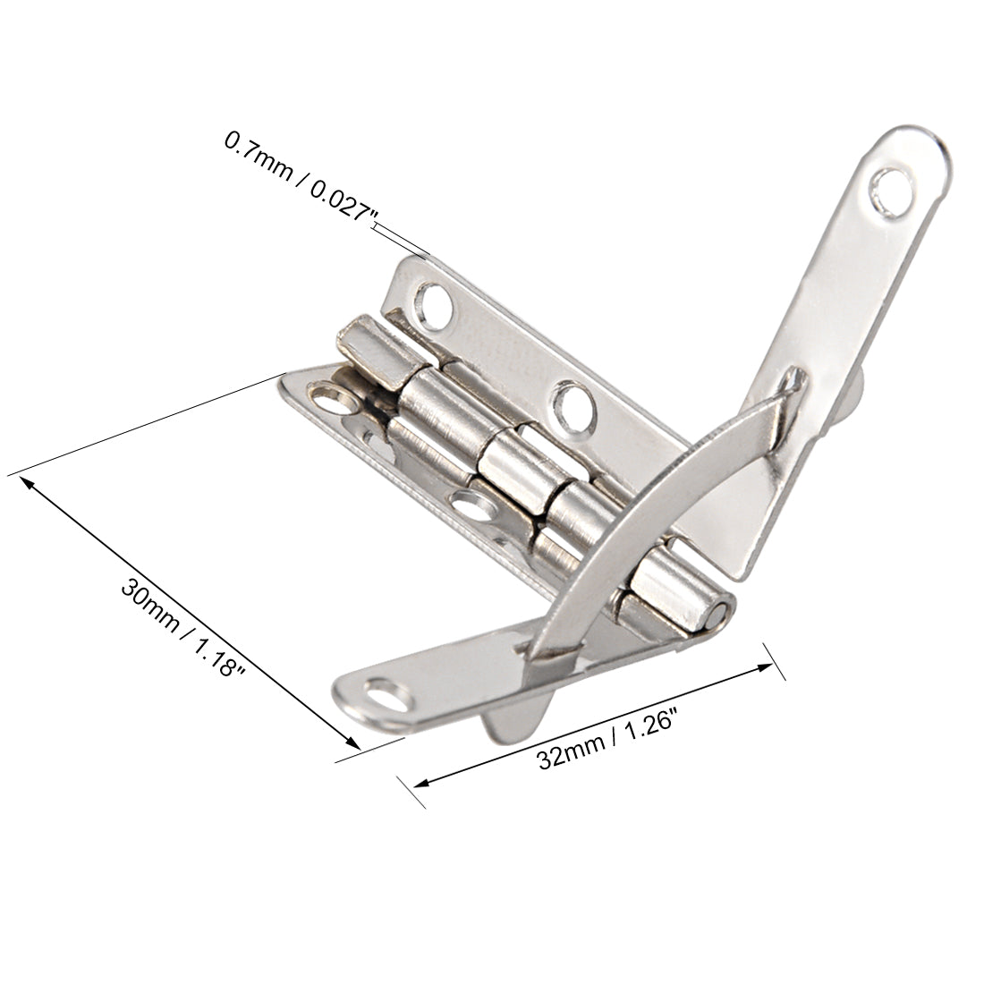 uxcell Uxcell Concealable Quadrant Hinge 32mmx30mm Foldable Silver Tone Humidor Boxes Wine Wooden Case Fittings 8pcs