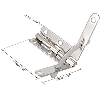 Harfington Uxcell Concealable Quadrant Hinge 32mmx30mm Foldable Silver Tone Humidor Boxes Wine Wooden Case Fittings 8pcs