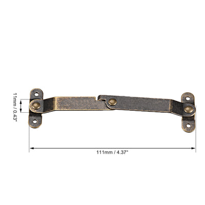 Harfington Uxcell Folding Support Hinge Furniture Decorative Box Lid Hinges Bronze Tone 67mmx32mm 4 Pcs