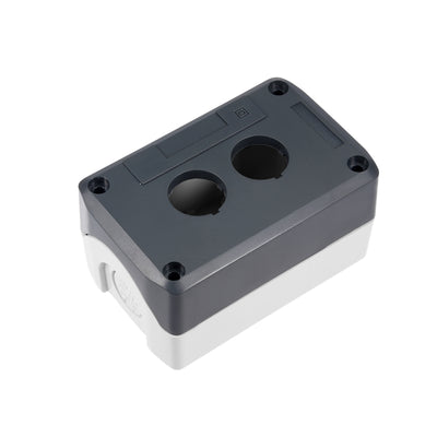 Harfington Uxcell Push Button Switch Control Station Box 22mm 2 Button Hole Waterproof Gray and White