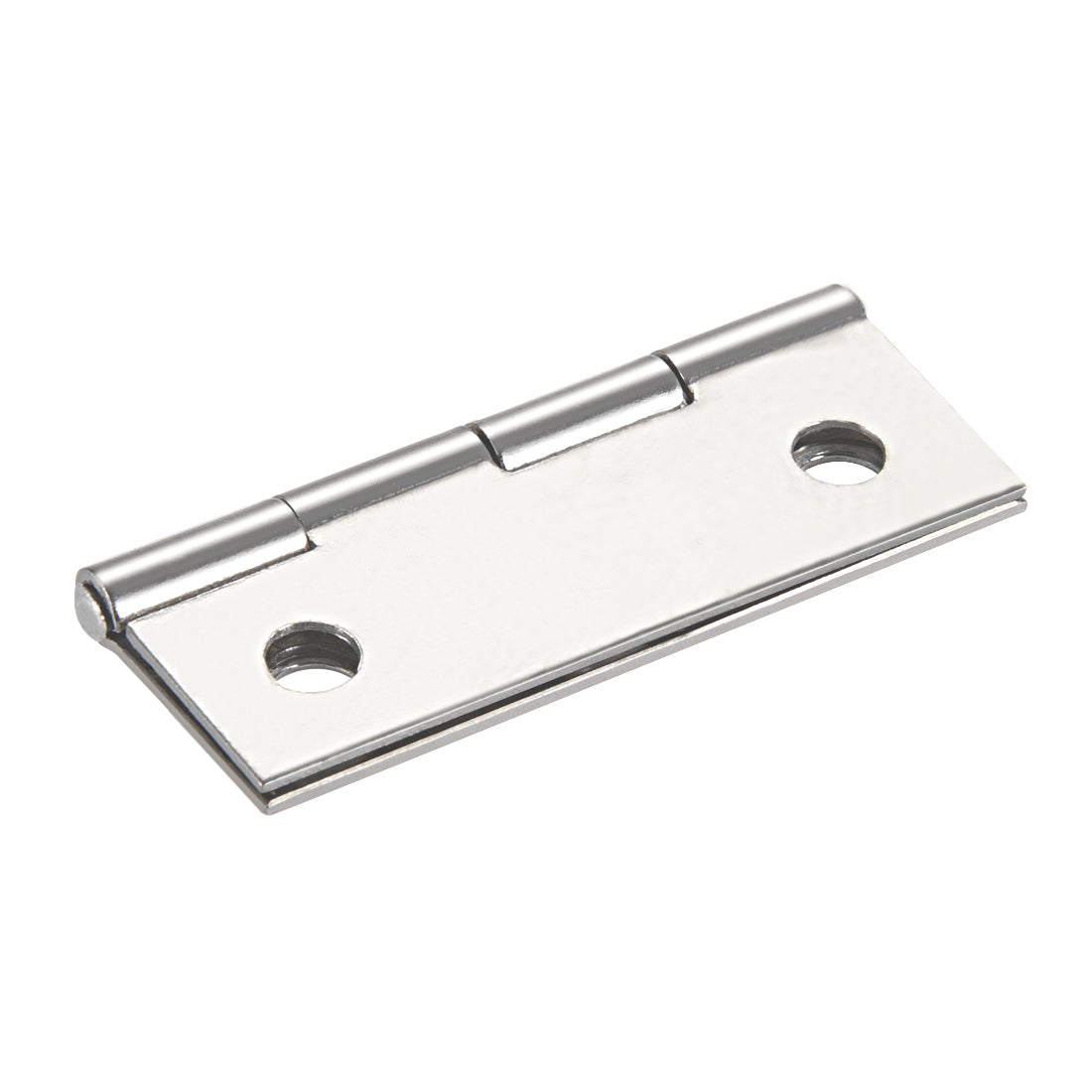 uxcell Uxcell 1.77" Hinge Silver Door Cabinet Hinges Fittings Brushed Chrome Plain with Screw 2pcs