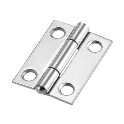 uxcell Uxcell 0.98" Hinge Silver Door Cabinet Hinges Fittings Brushed Chrome Plain 201 Stainless Steel 6pcs