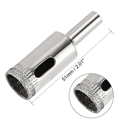 Harfington Uxcell 30mm Diamond Drill Bit Hole Saw for Tile Glass Marble Granite Fiberglass Ceramic Tool Silver Tone