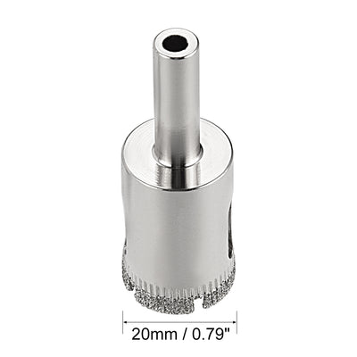 Harfington Uxcell 3pcs 20mm Diamond Drill Bit Hole Saw for Tile Glass Marble Granite Fiberglass Ceramic Tool Silver Tone