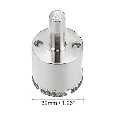 Harfington Uxcell 30mm Diamond Drill Bit Hole Saw for Tile Glass Marble Granite Fiberglass Ceramic Tool Silver Tone