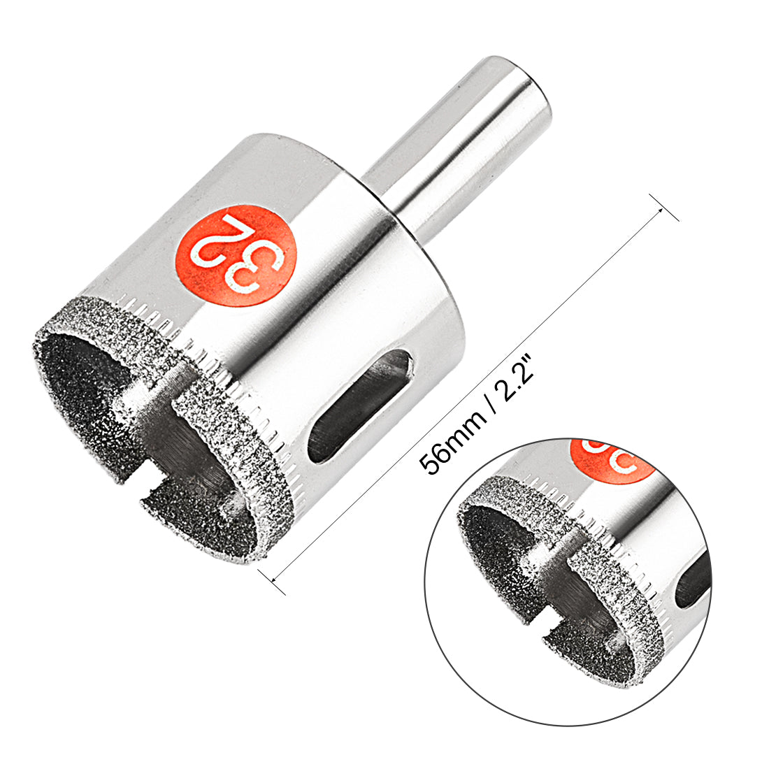 Uxcell Uxcell 30mm Diamond Drill Bit Hole Saw for Tile Glass Marble Granite Fiberglass Ceramic Tool Silver Tone