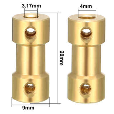 Harfington Uxcell Wellenkupplung 3,17 mm x 4 mm Steckeradapter mit Schrauben für RC Flugzeug Bootsmotor L20XD9